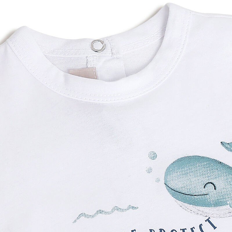 Boys White Graphic Printed Short Sleeve T-Shirt image number 2